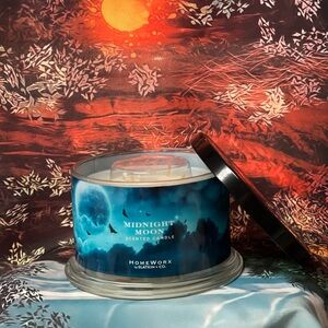 NEW Homeworx Slatkin & Co. Midnight  Moon Candle 18 oz 4-wick 35-50 Hours Burn